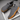 Ease barefoot slip on shoe in grey, top down view of the pair showing gum sole