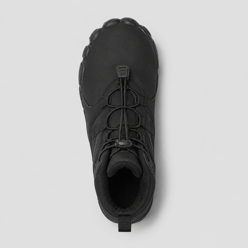 Overhead view of the FrostVenture showing its wide barefoot toe box