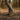 Flow barefoot slip on sneaker for men in olive green, worn walking an autumn forest trail, three quarter view