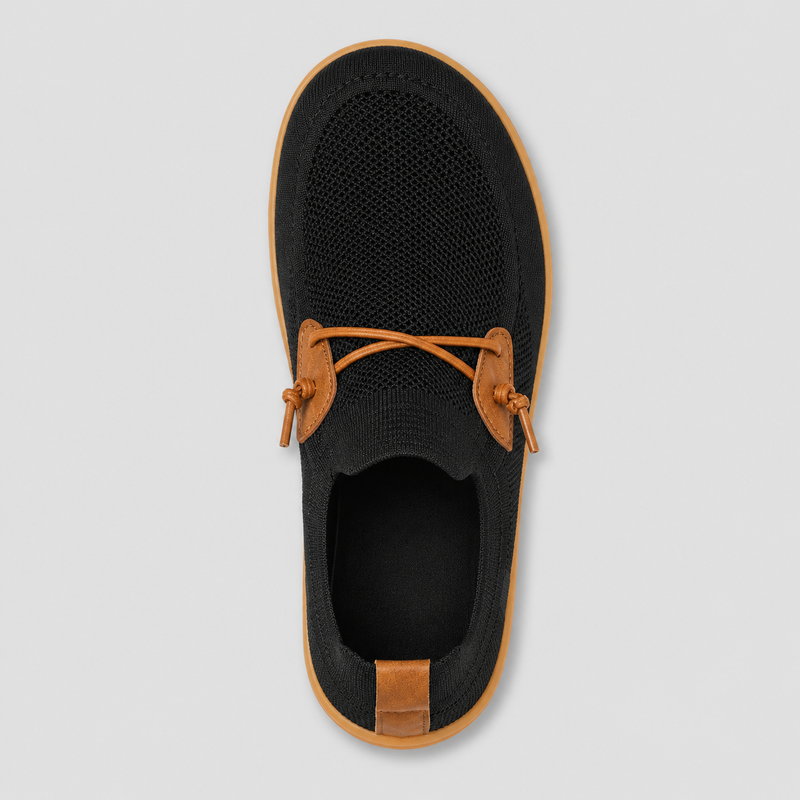 Overhead view of the Loafers showing the wide round toe box