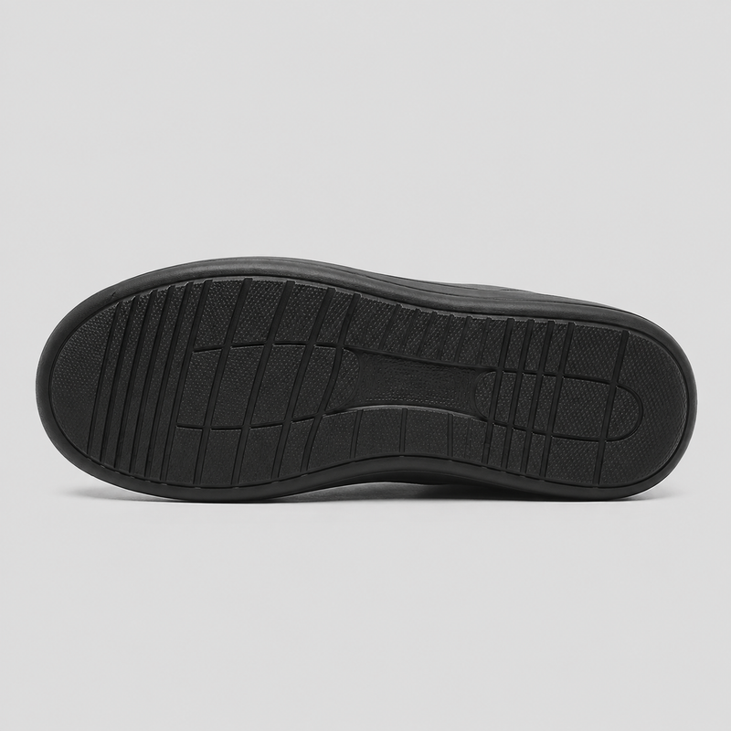 Three quarter view of the Meadow leather look sneaker