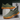 Ease barefoot slip on shoe in olive green, pair displayed on a box with gum sole