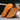 Ease barefoot slip on shoe in orange, pair with one flipped to show the flexible outsole tread