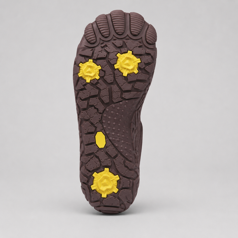 Three quarter view of the Summit showing its low profile rubber sole