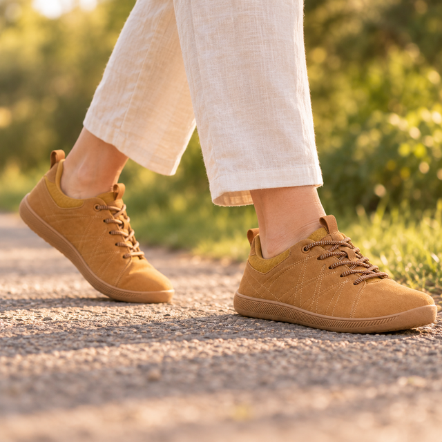 Walking easily on a city sidewalk in the Swift