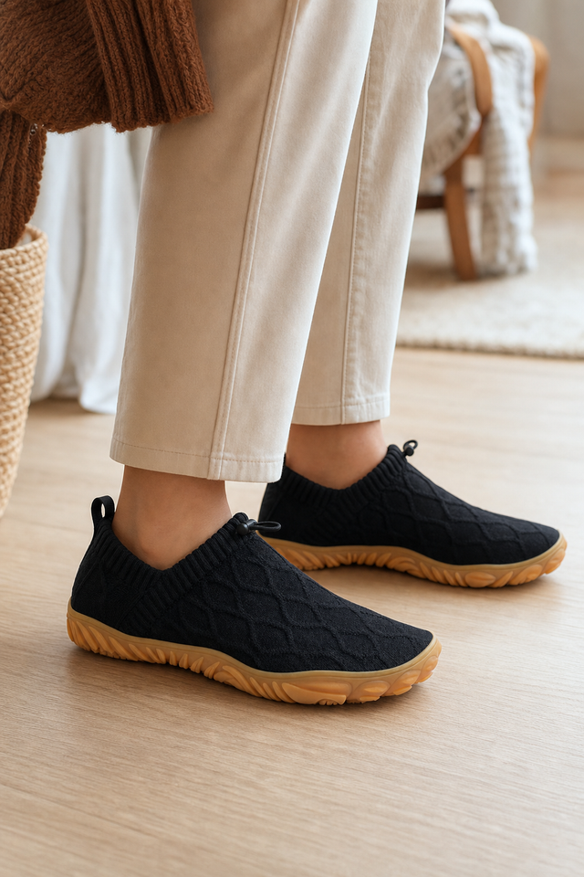 Day one, wearing the Ease indoors on a wooden floor