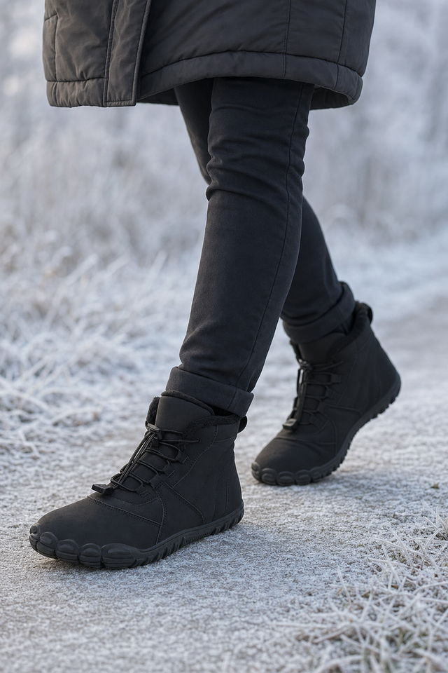 Walking easily along a frosty path in the Emberfield
