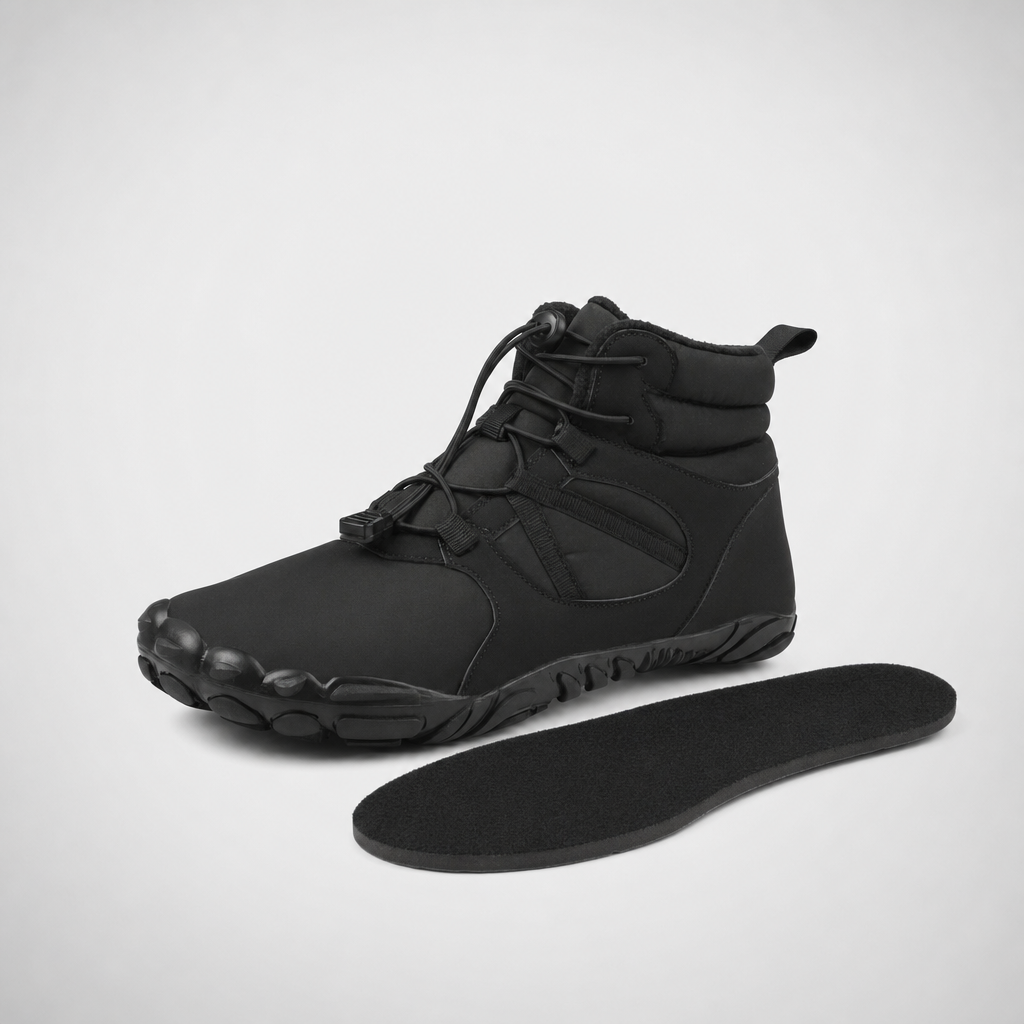 The FrostVenture boot beside its removable thermal fleece insole