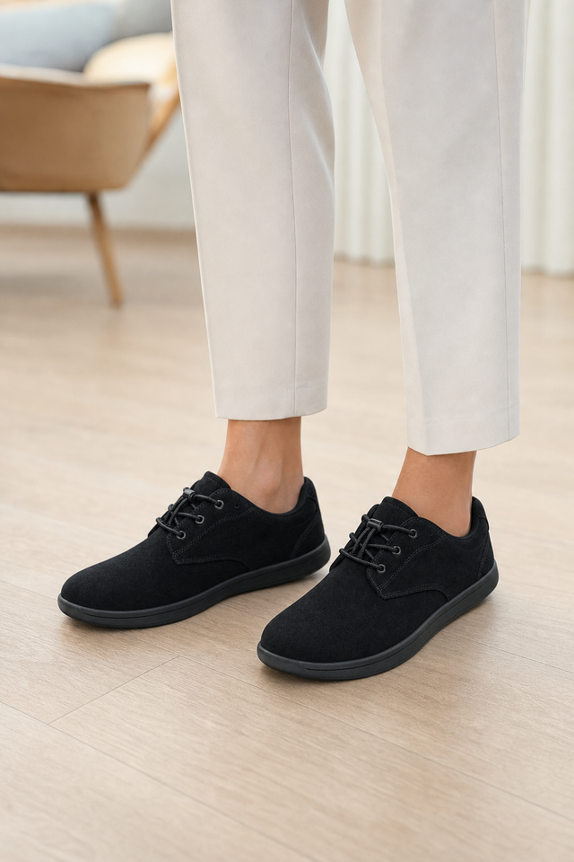 Day one, wearing the Haven indoors on a wooden floor