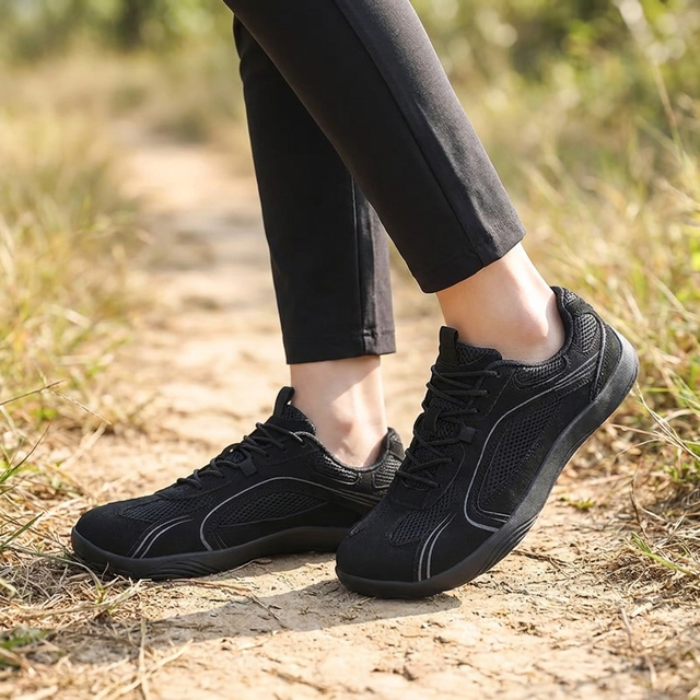 Walking easily on a woodland trail in the Ridge