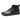 Meadow barefoot sneaker in black leather, single shoe side view with lace up front