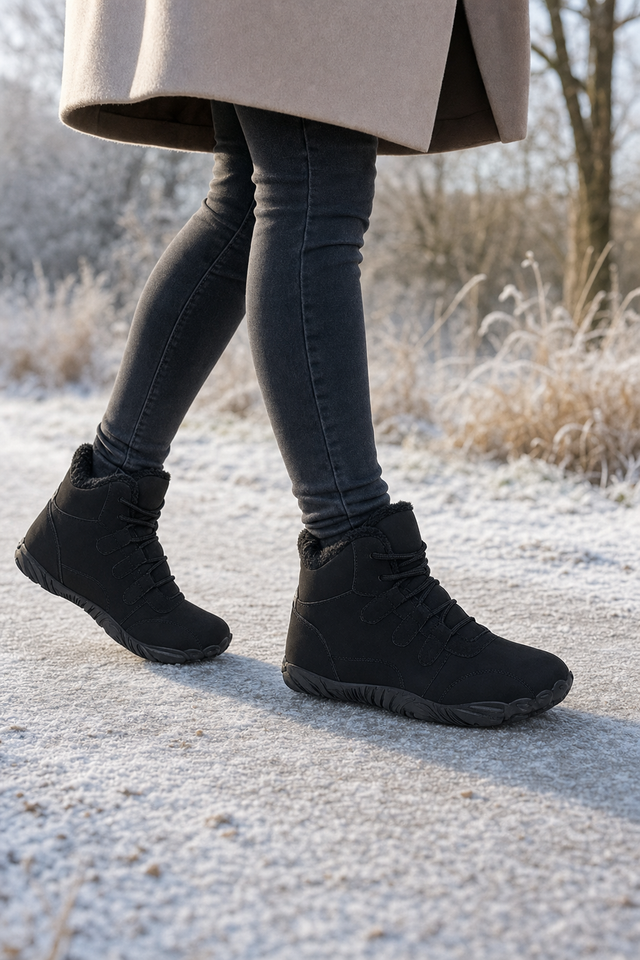 Walking easily along a frosty trail in the Northbound