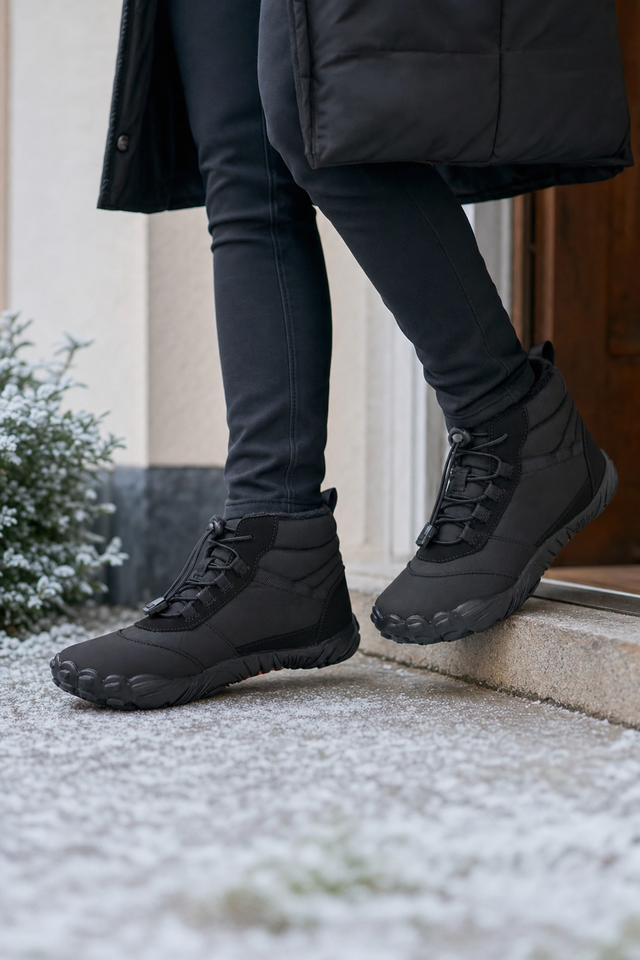 Stepping outside in the Polar on a cold winter day