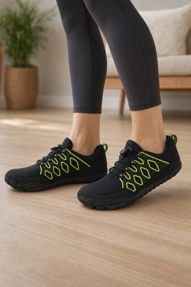 Day one, wearing the Trailblazer indoors on a wooden floor