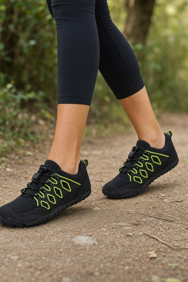 Walking easily along a trail path in the Trailblazer