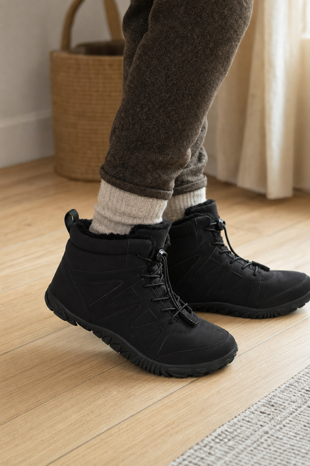 Day one, wearing the Tundra indoors on a wooden floor